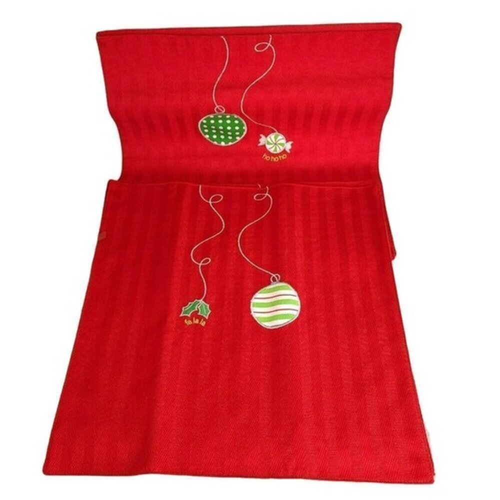 Lenox Placemats Merry And Bright Christmas Ornament Red Set of 4 New‎ in Box